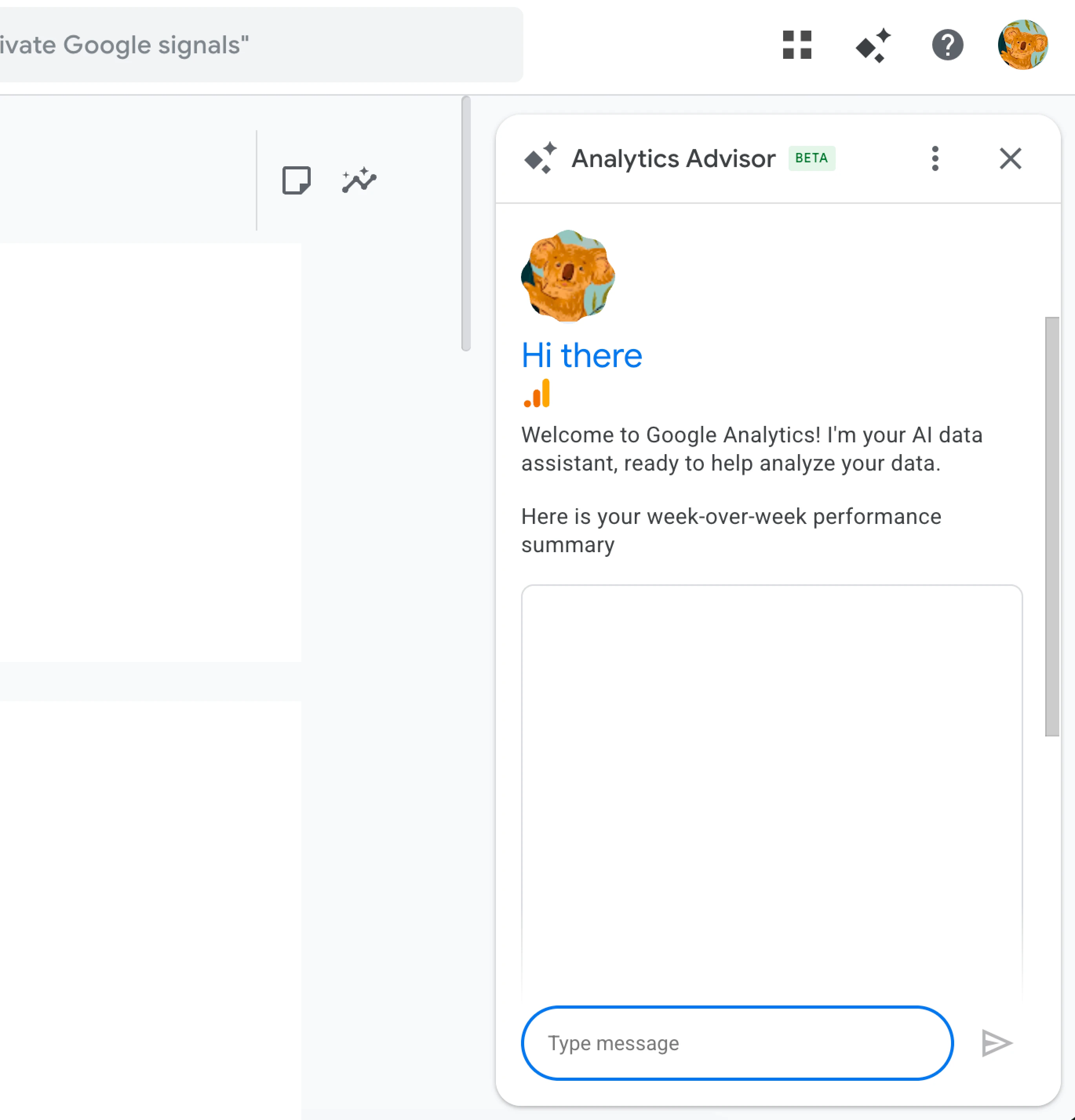 Google Analytics AI agent