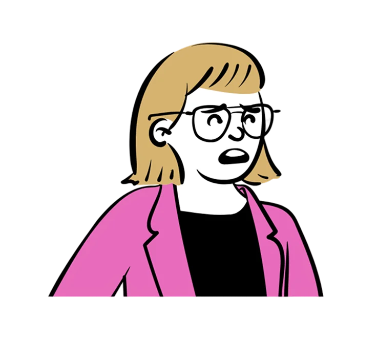 Illustration of Sarah, overwhelmed lender